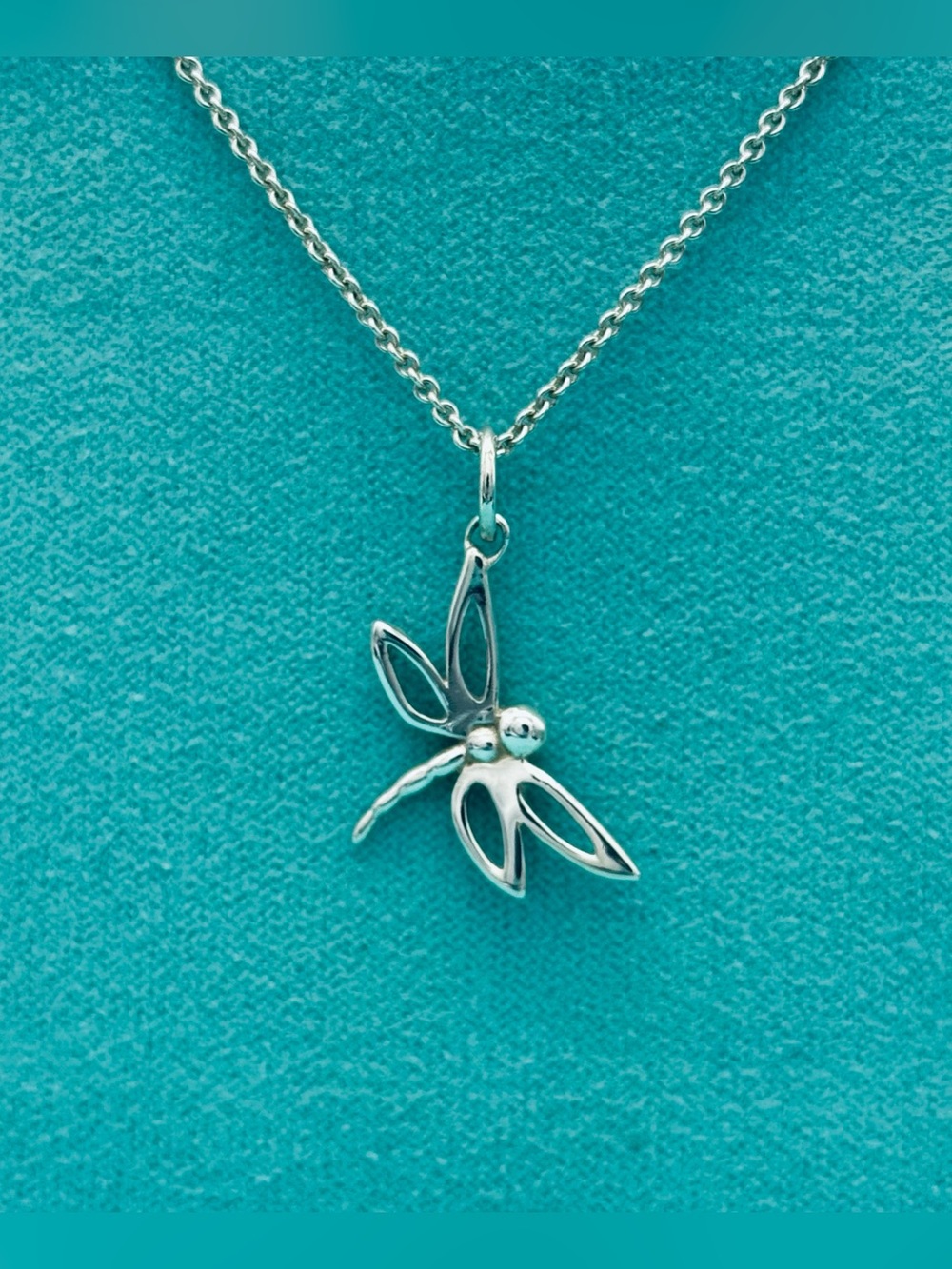 Tiffany & Co. Retired Vintage SS Dragonfly Necklace 16” EUC